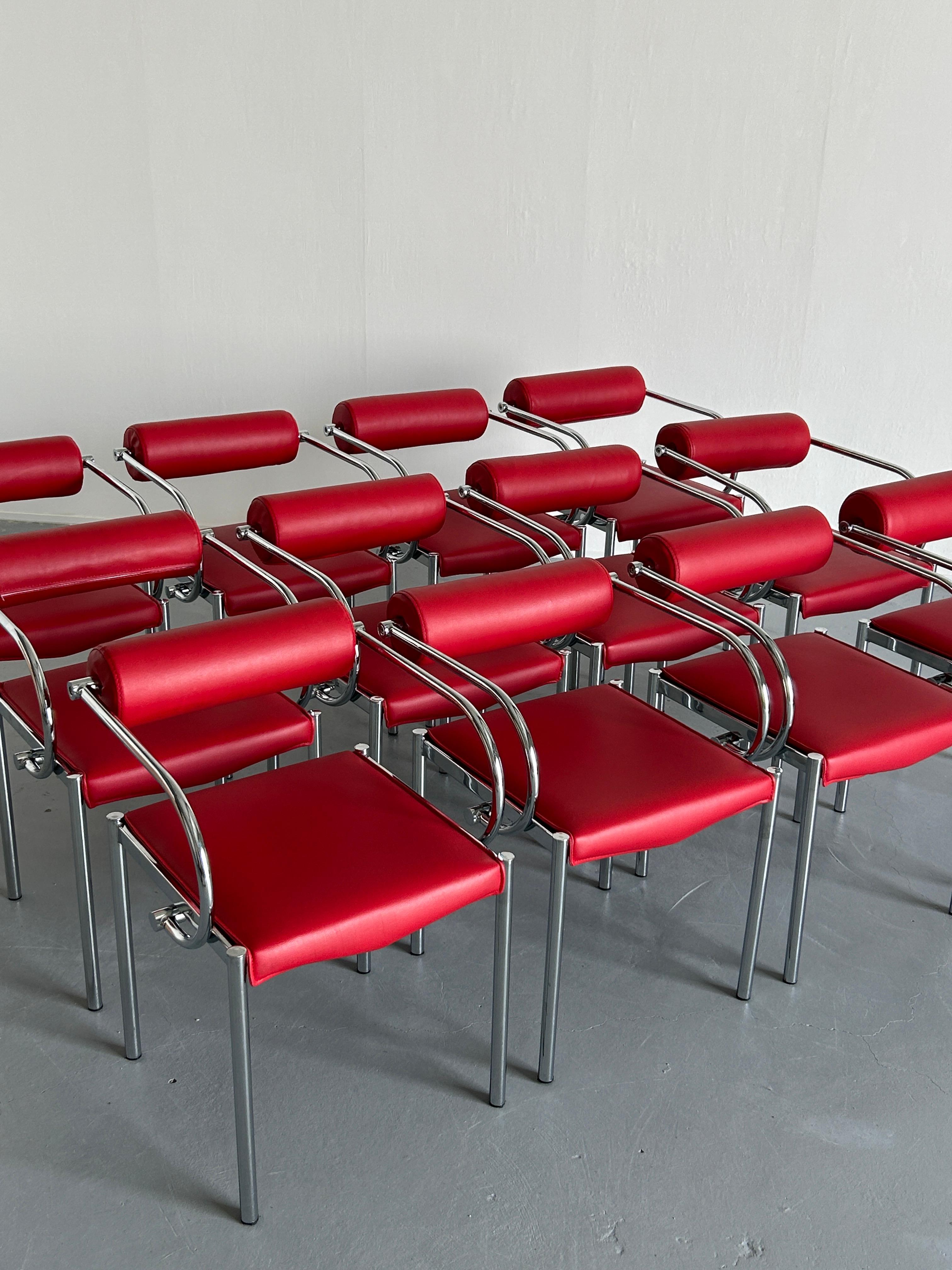 Vintage Postmodern Tubular Chairs in the style of Arcadia Chairs by Paolo Piva 1
