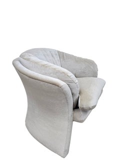 Vintage Postmodern Vladimir Kagan Style Sculptural Lounge Chair Newly Reupholste