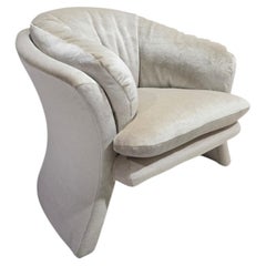 Vintage Postmodern Vladimir Kagan Style Sculptural Lounge Chair Newly Reupholste