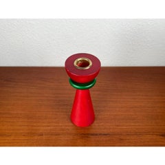 Portacandele postmoderno in legno, anni '70