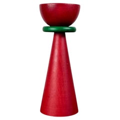Bougeoir en bois vintage postmoderne, 1970