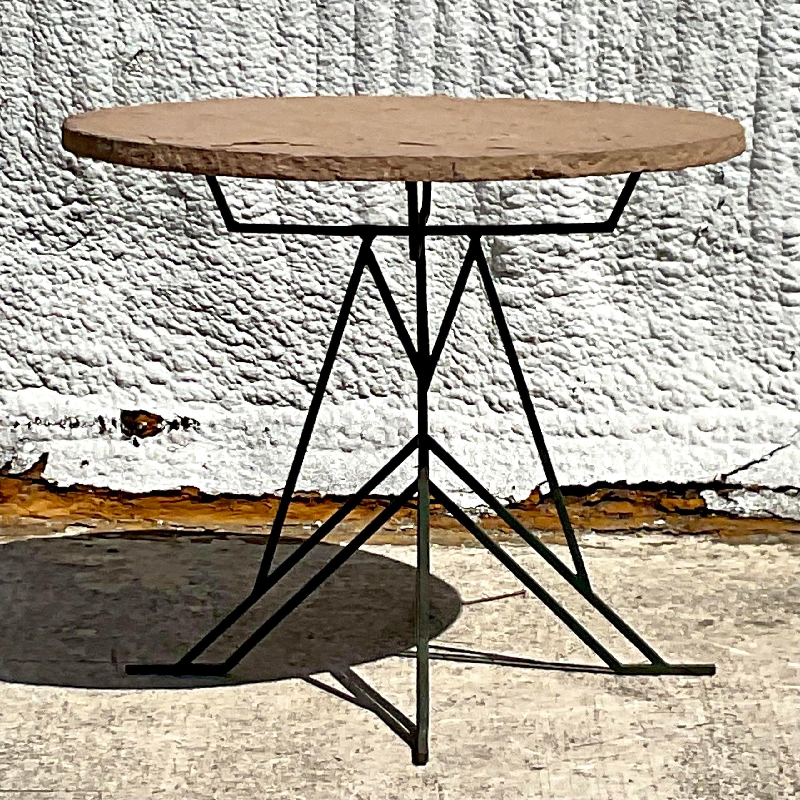 American Vintage Postmodern Wrought Iron Table