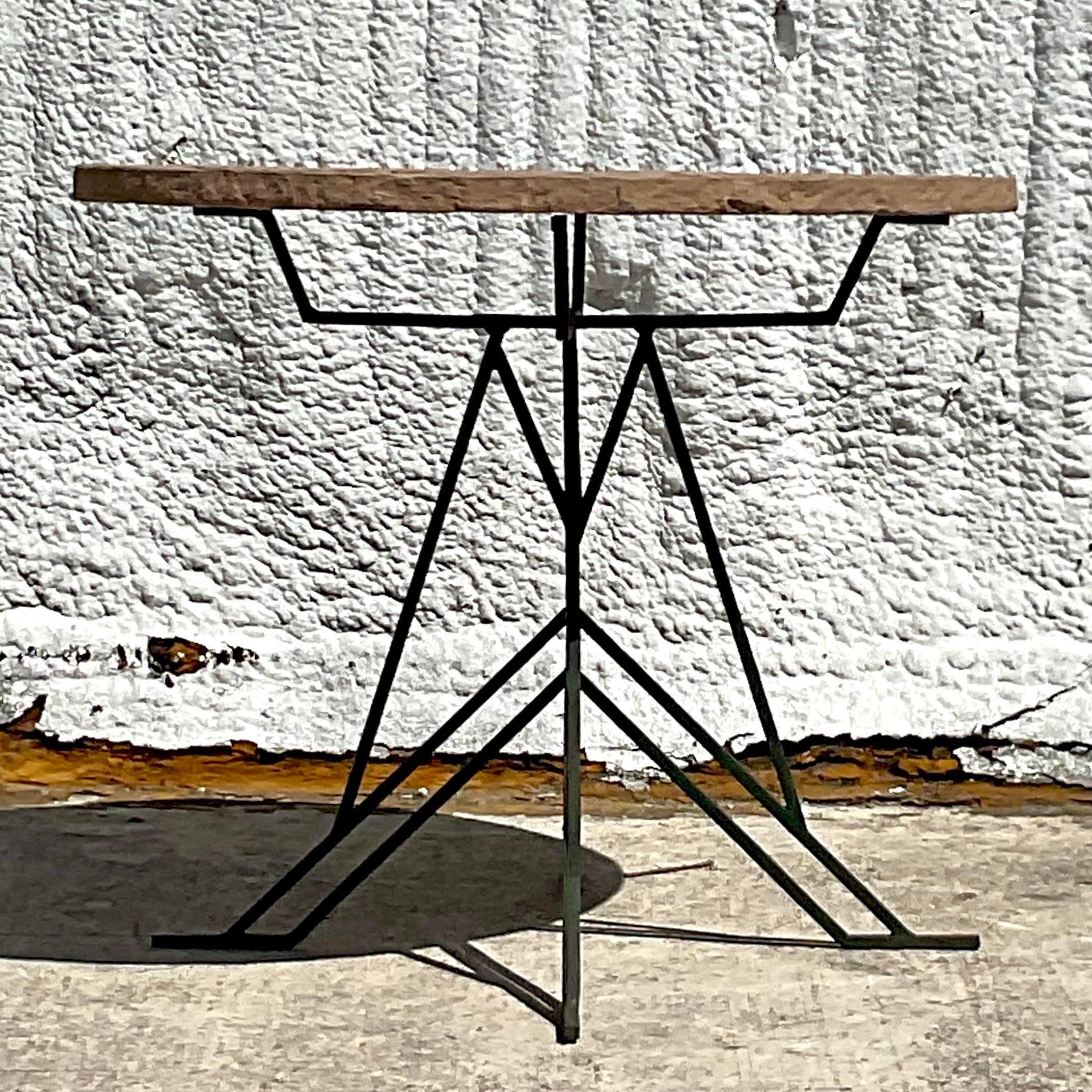 Vintage Postmodern Wrought Iron Table In Good Condition In west palm beach, FL