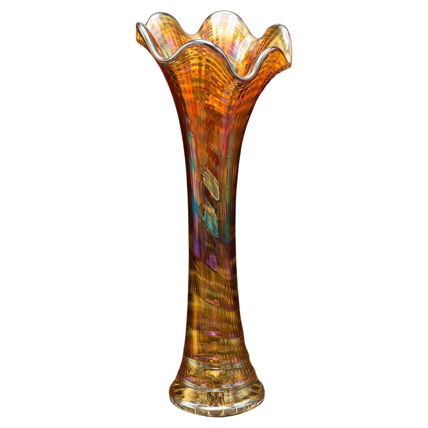 Vase Posy anglais, verre lustré, manches à fleurs, Art déco, vers 1930