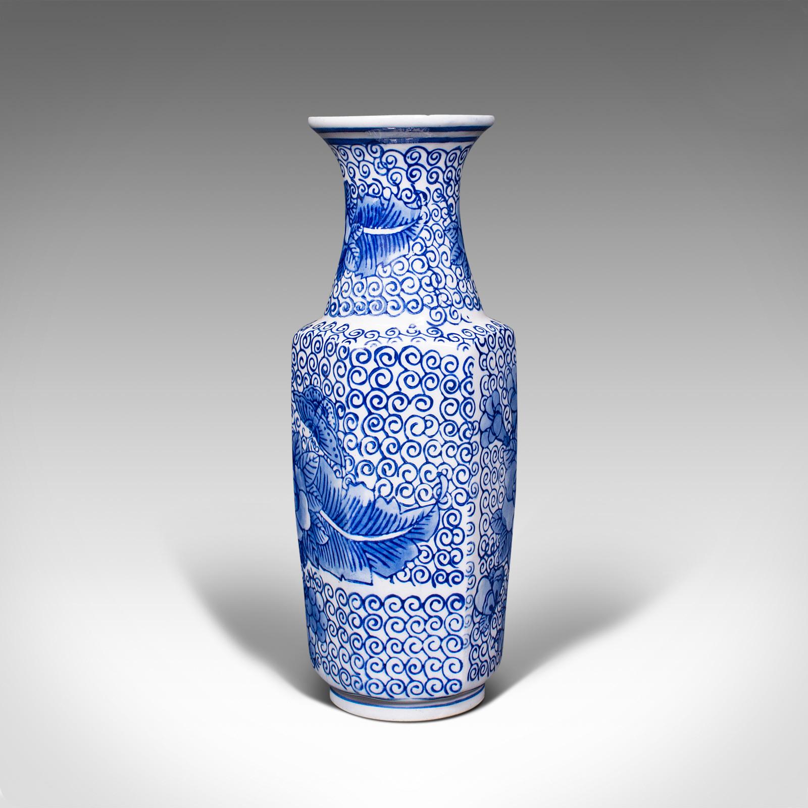 Vintage Posy Vase, Japanese, Ceramic, Flower, After Delft, Art Deco, circa 1940 In Good Condition In Hele, Devon, GB