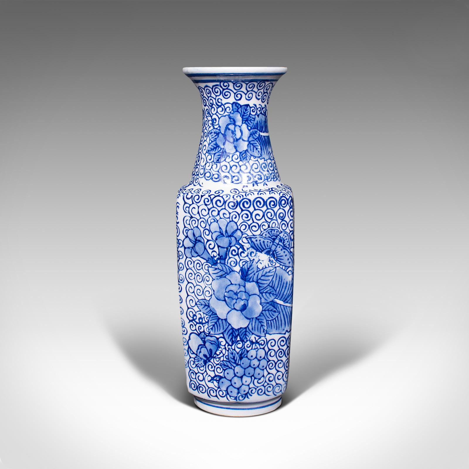 20th Century Vintage Posy Vase, Japanese, Ceramic, Flower, After Delft, Art Deco, circa 1940