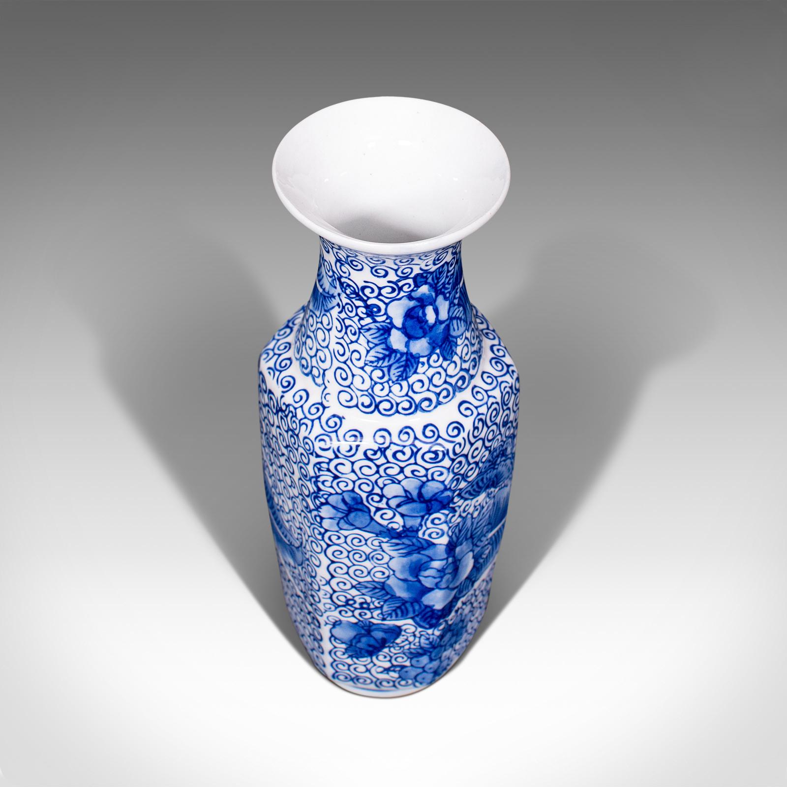 Vintage Posy Vase, Japanese, Ceramic, Flower, After Delft, Art Deco, circa 1940 1