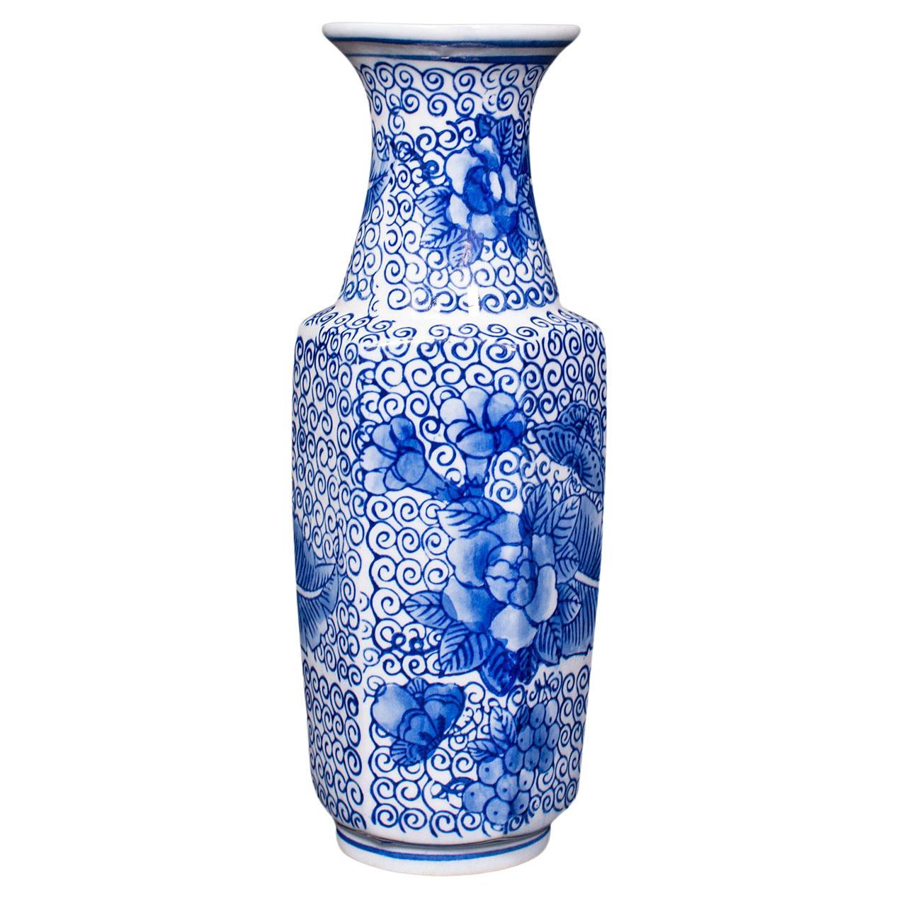 Vintage Posy Vase, Japanese, Ceramic, Flower, After Delft, Art Deco, circa 1940
