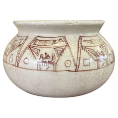 Vintage Pottery Abstract Brown Motif