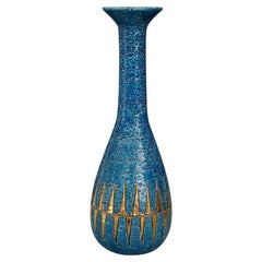 Blaue und goldene Keramik von Aldo Londi für Bitossi, 1960er Jahre