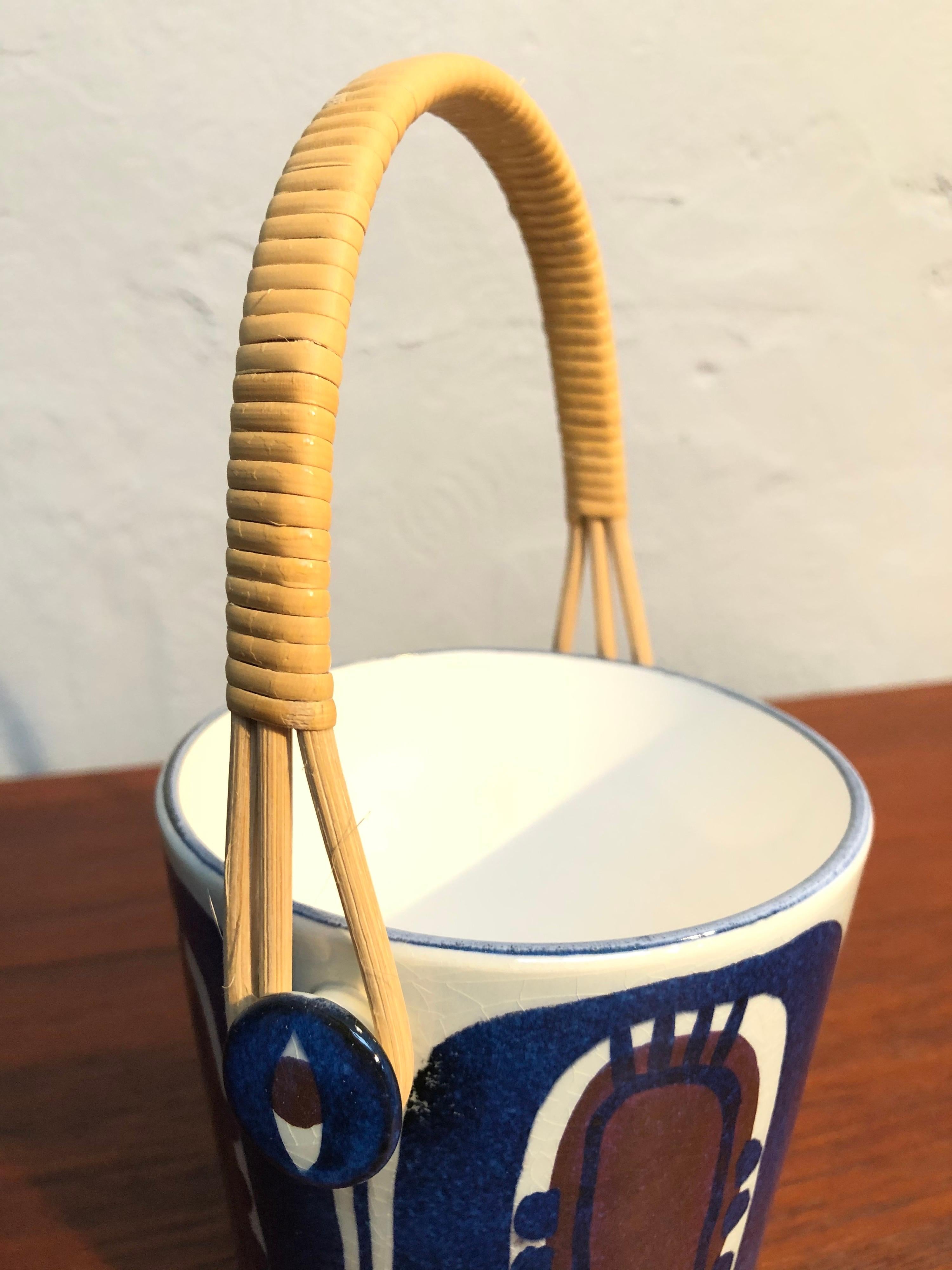 Ciotola e secchiello per il ghiaccio in ceramica vintage di Inge-Lise Koefoed per Aluminia of Denmark in vendita 6