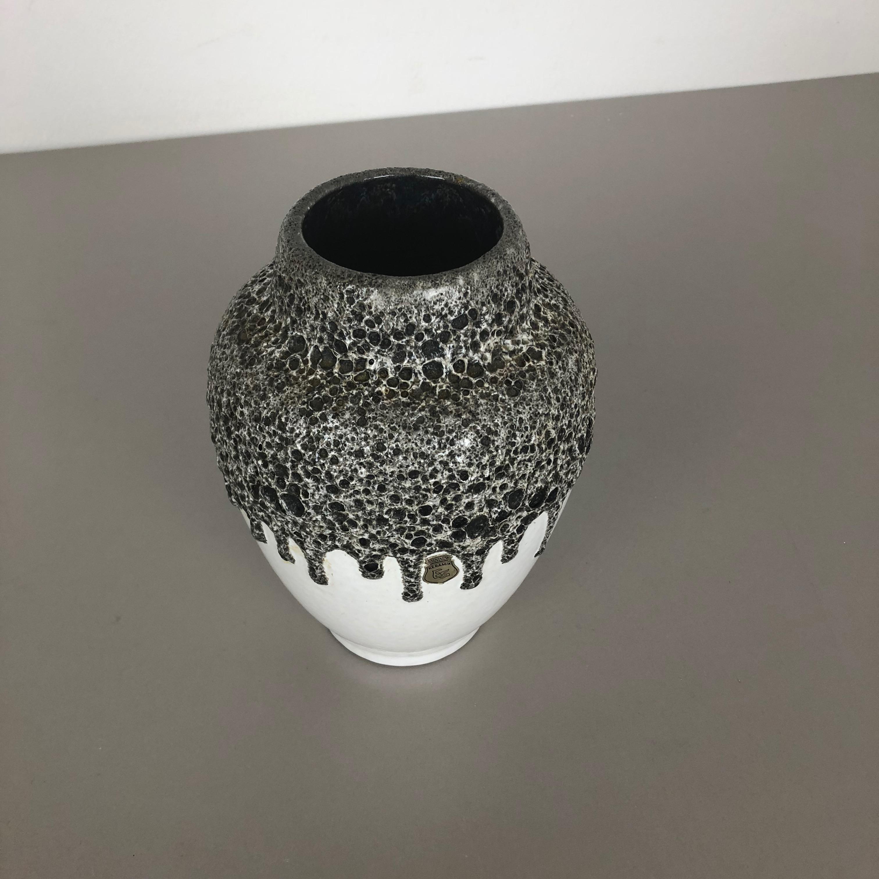 Vase à lave grasse en poterie vintage fabriqué par ES EMONS SÖHNE Ceramic, Allemagne, années 1960 en vente 9
