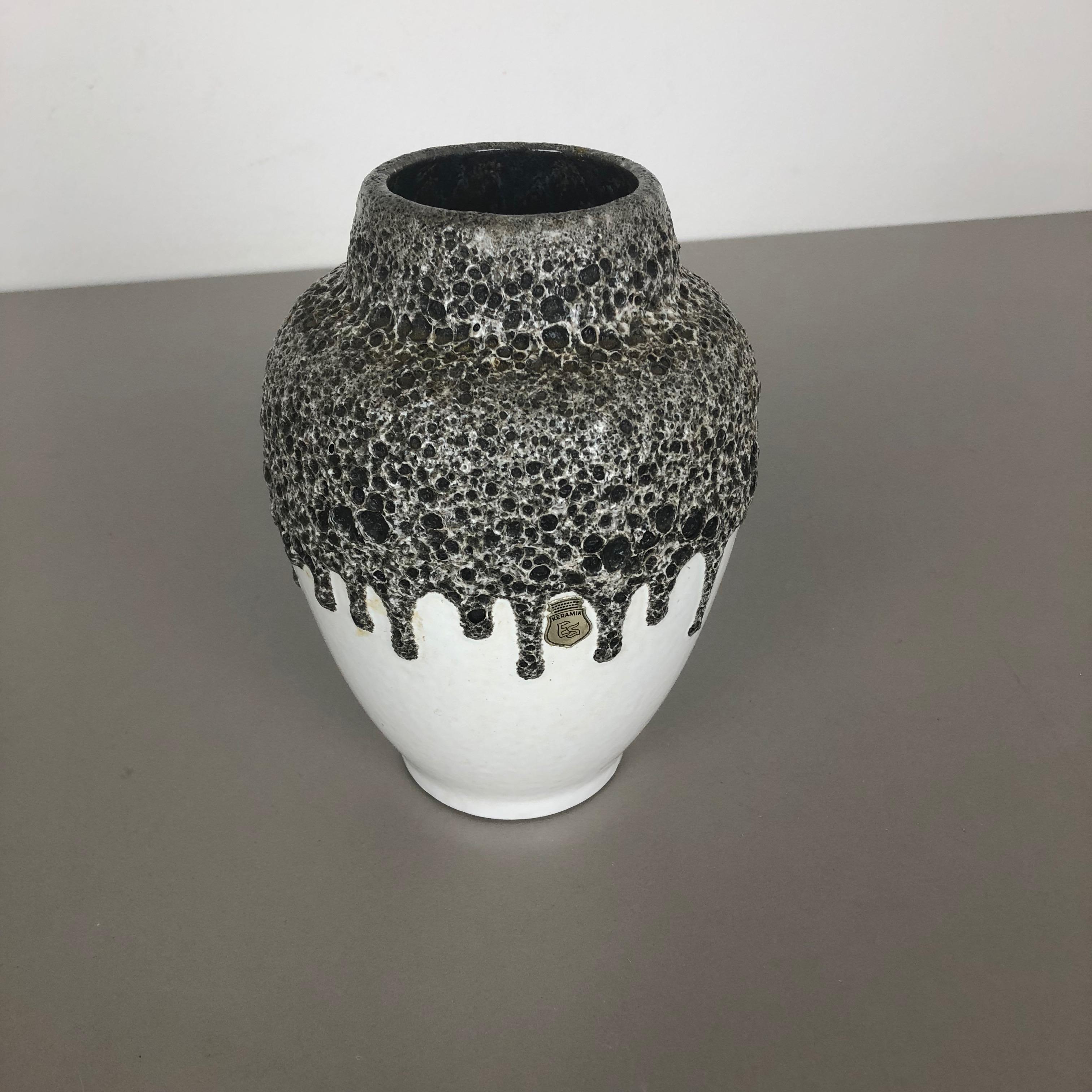 Vintage Pottery Fat Lava Vase von ES EMONS SÖHNE Keramik, Deutschland, 1960er Jahre (Moderne der Mitte des Jahrhunderts) im Angebot