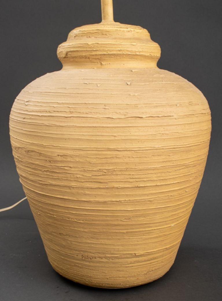 Ceramic Vintage Pottery Plum Shape Table Lamp For Sale