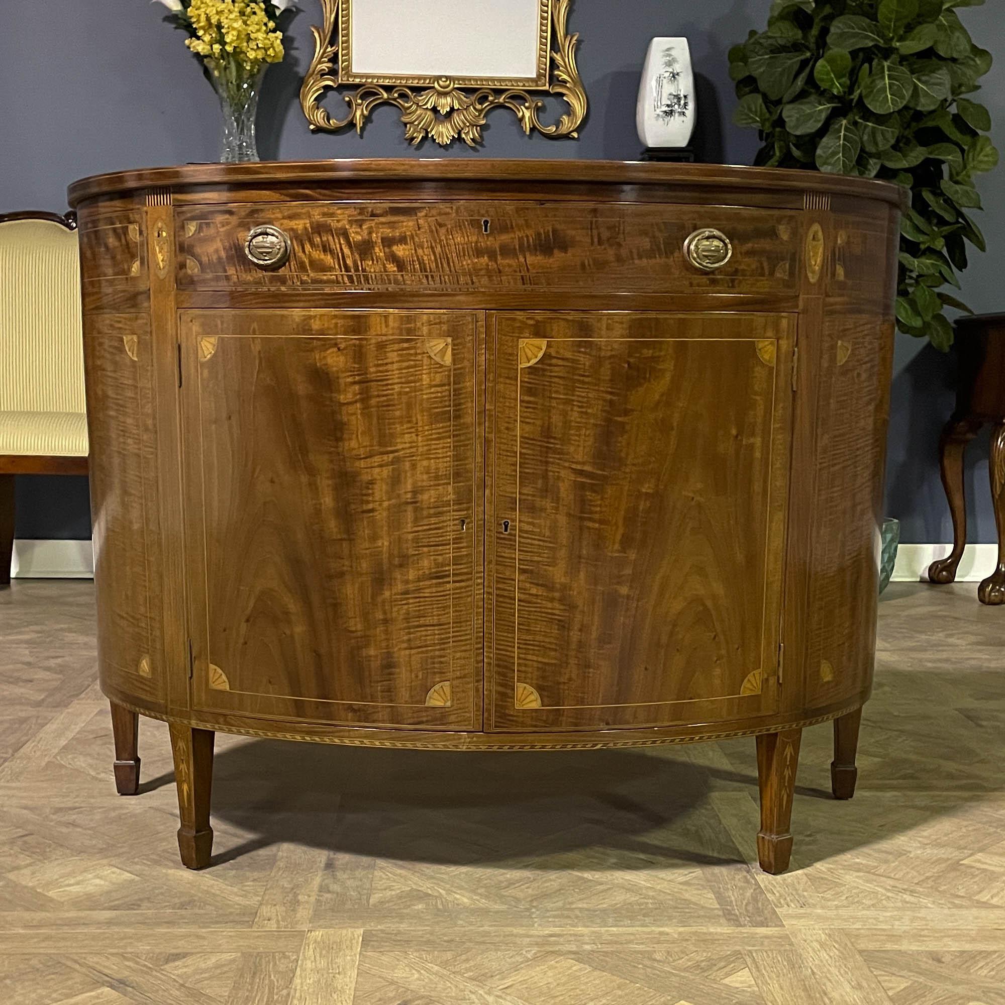 From Niagara Furniture a Vintage Potthast Demi Lune Cabinet in excellent original, condition, although the top has recently been French polished to remove some surface wear. This is a very rare survivor. Incredibly well built this cabinet is as