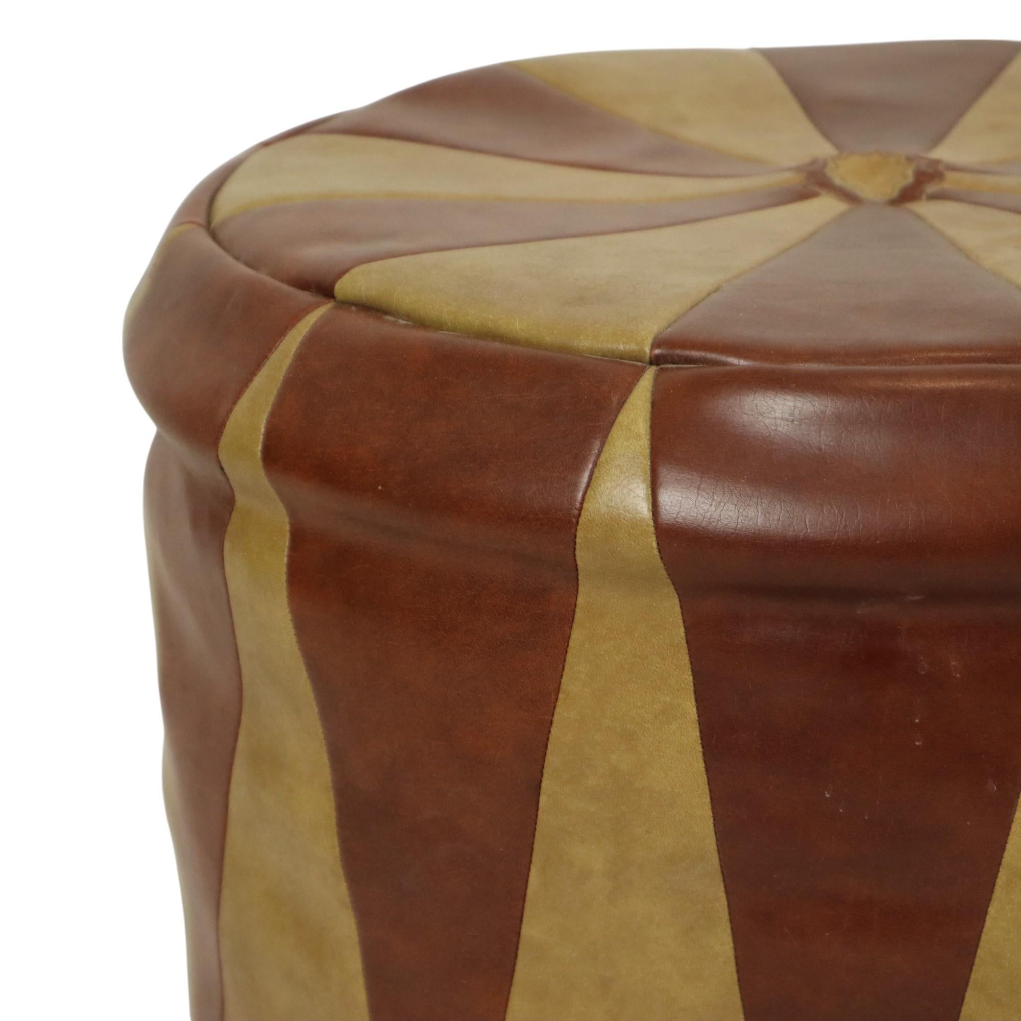 Pouf vintage con motivo a stella Skai in ecopelle stile marocchino anni '1960 in vendita 4