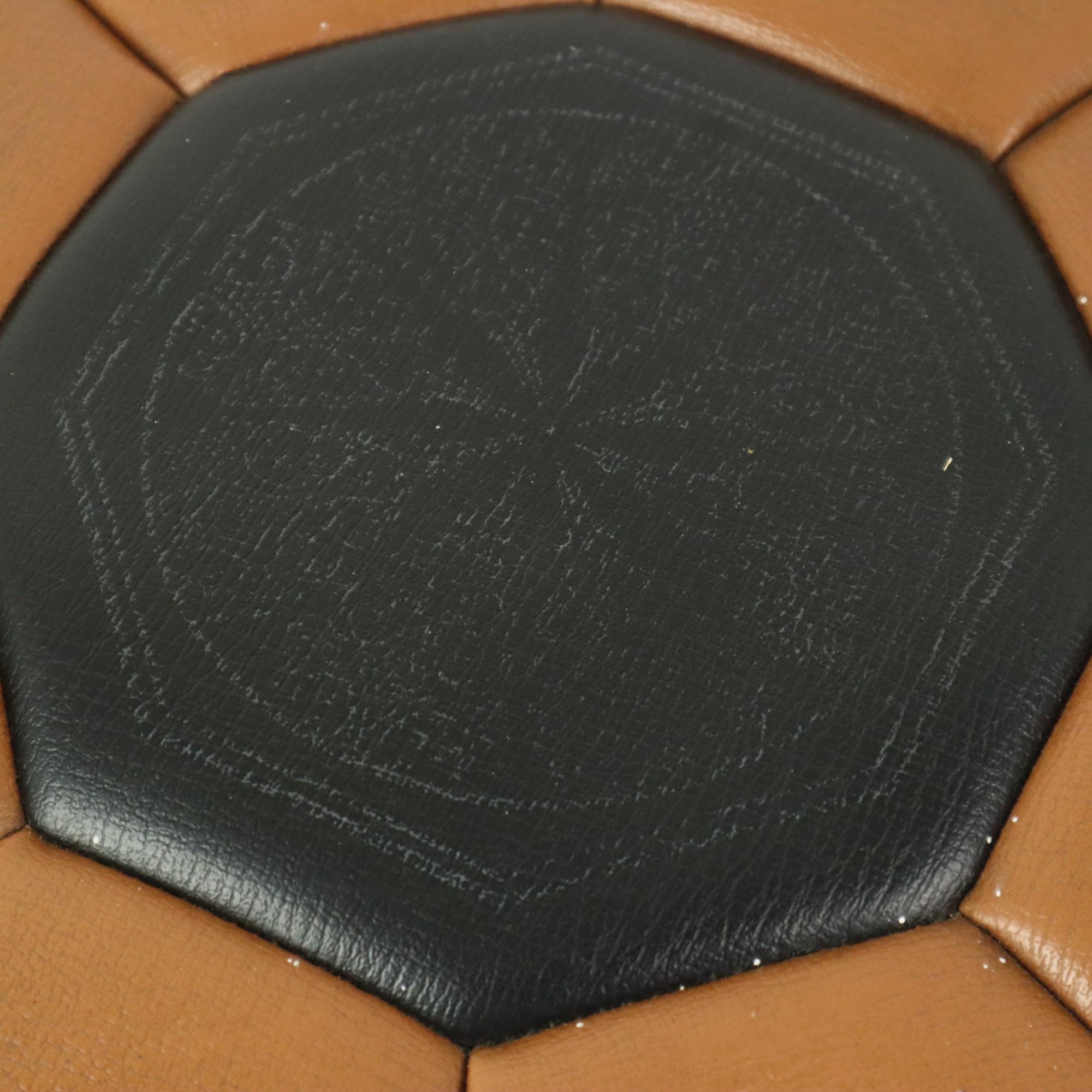 Vintage Pouf Star Motif Skai Faux Leather Moroccan Style 60s 8
