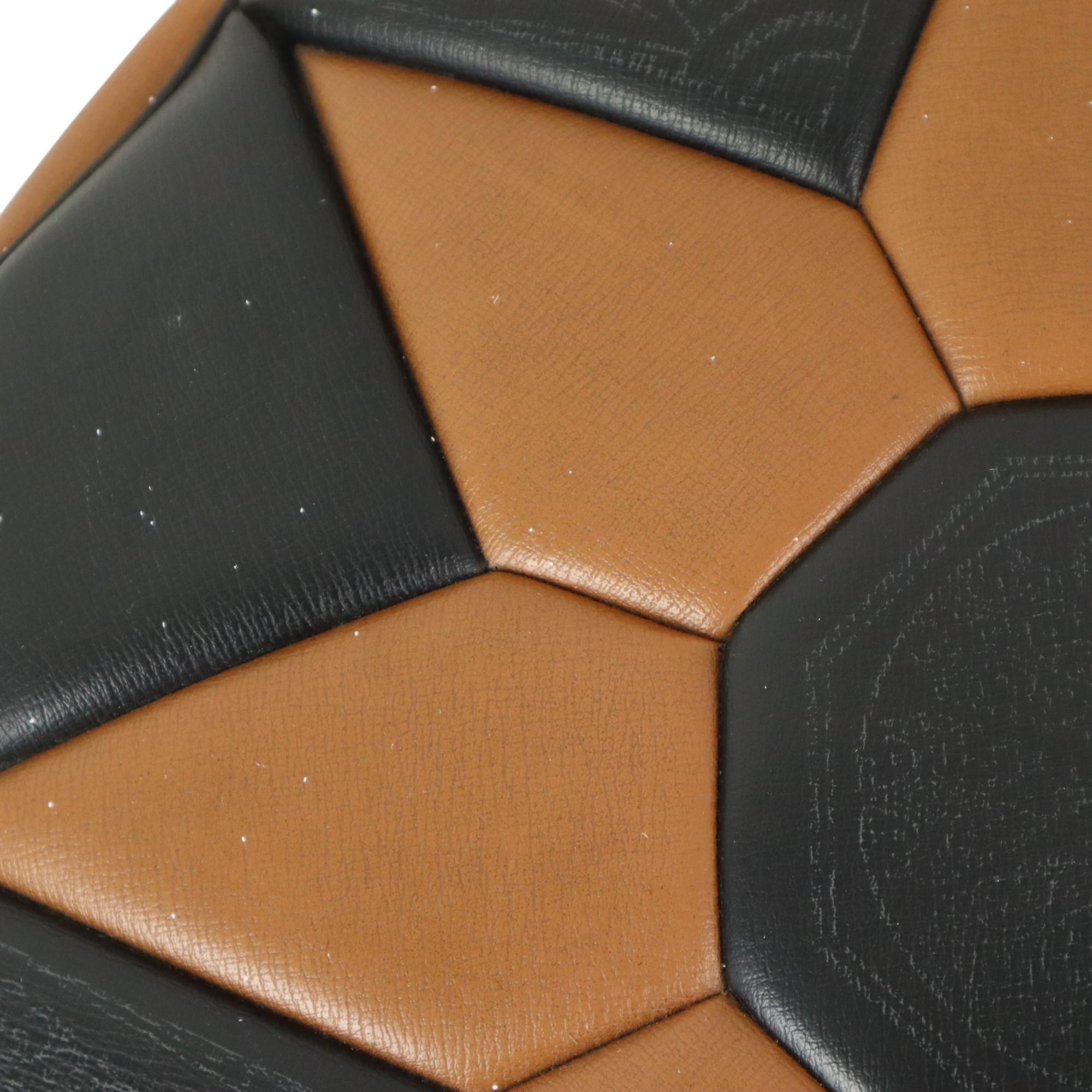 Vintage Pouf Star Motif Skai Faux Leather Moroccan Style 60s 1