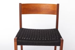 Vintage Poul Cadovius Chair “Pia” for Cado, Danish Teak Chair 1960s, Black cord