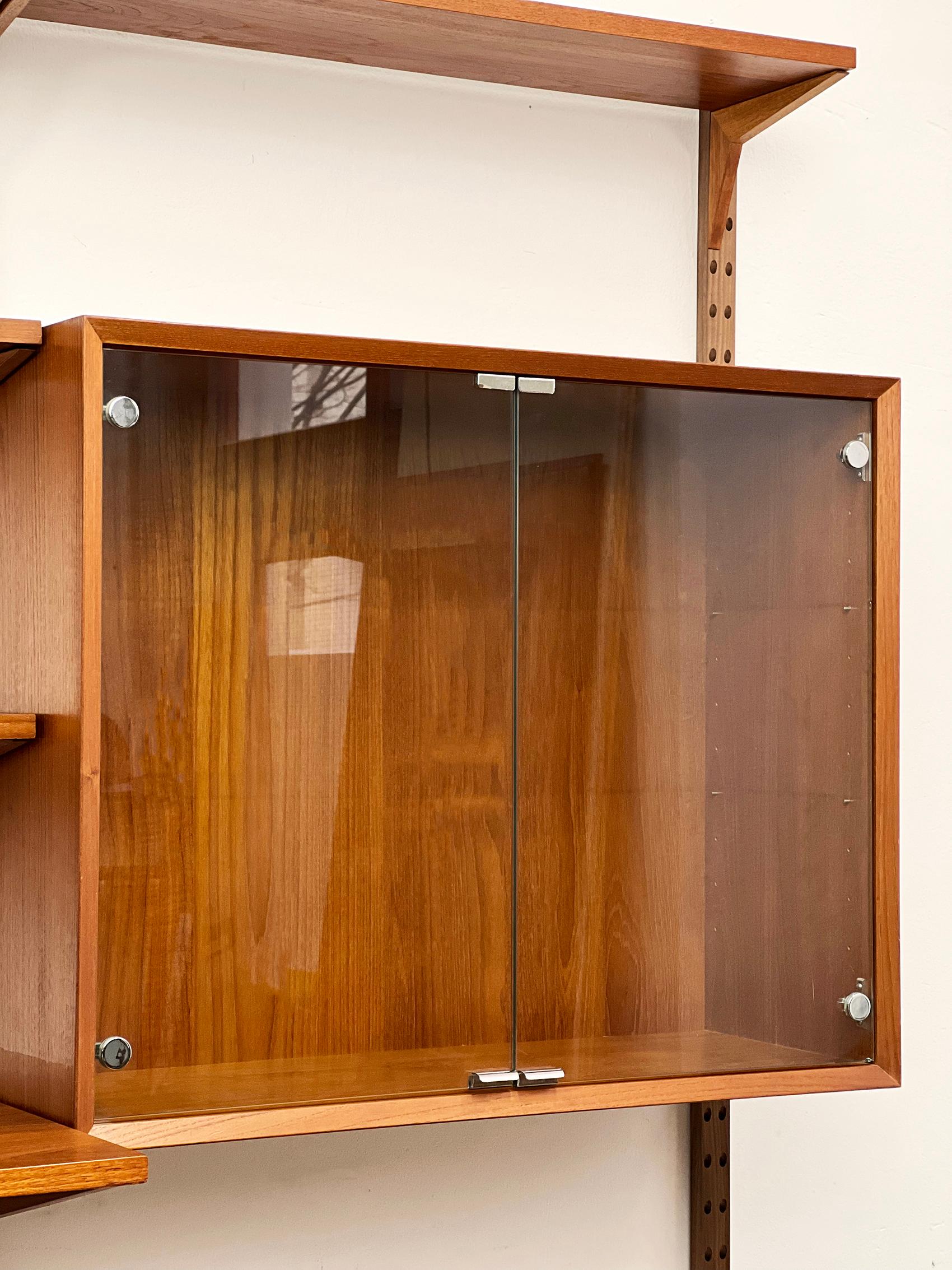 Mueble alto vintage Poul Cadovius, estantería moderna de mediados de siglo Royal System, Dinamarca en venta 1