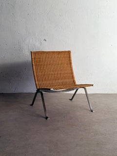 Vintage Poul Kjærholm Model PK-22 Wicker Lounge Chair Produziert von Fritz Hansen