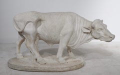 Vintage Poured Stone Bull