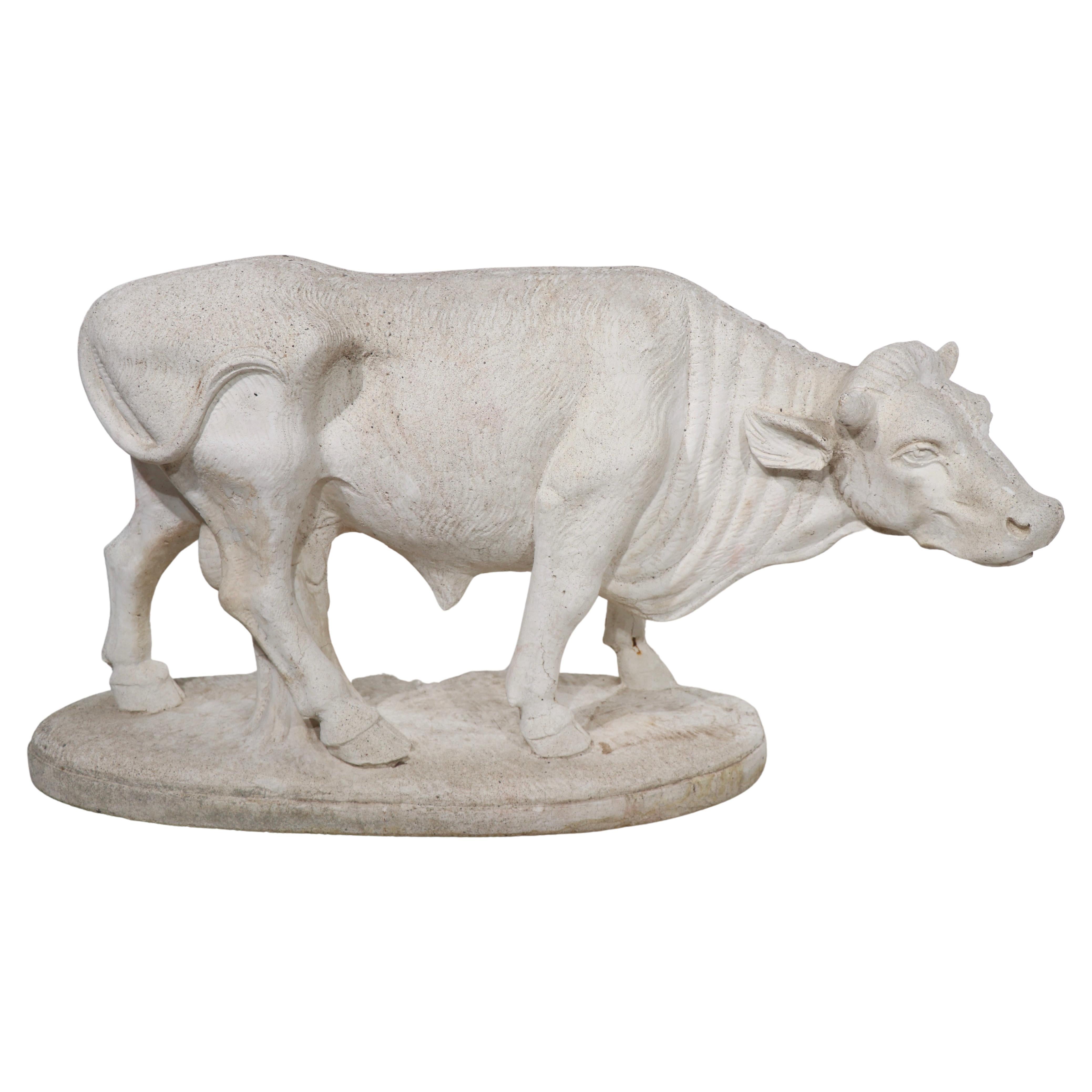 Vintage Poured Stone Bull For Sale