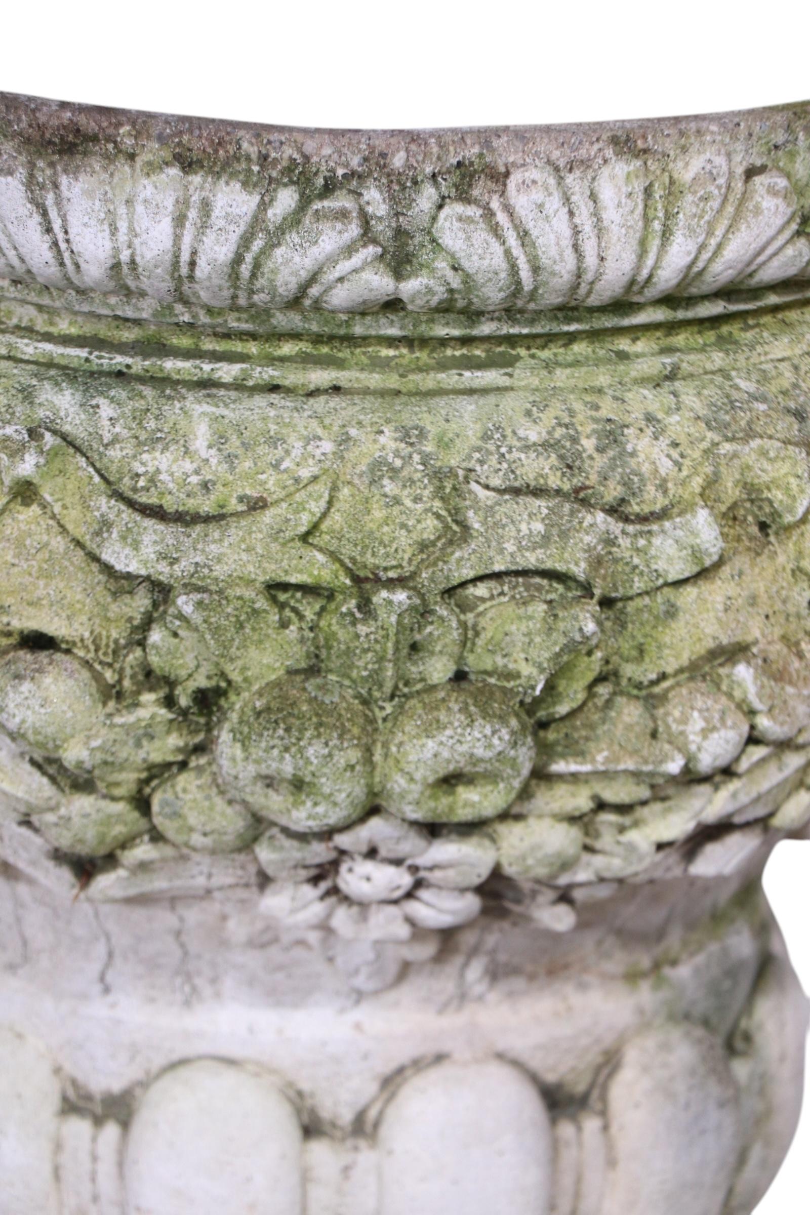 Vintage Poured Stone Urn Form Planter For Sale 6