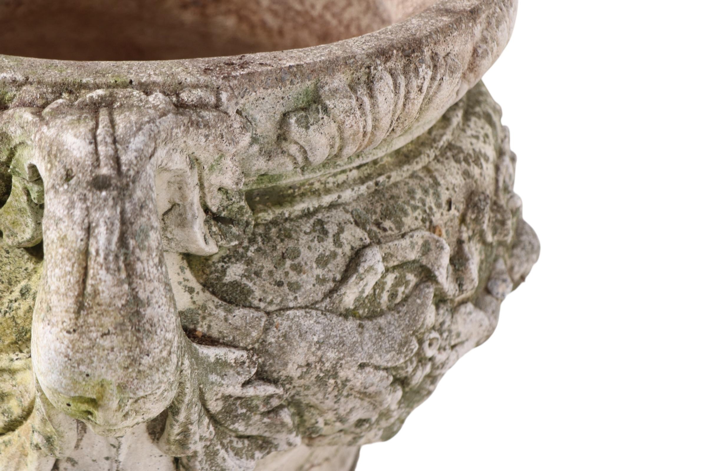 Vintage Poured Stone Urn Form Planter For Sale 8