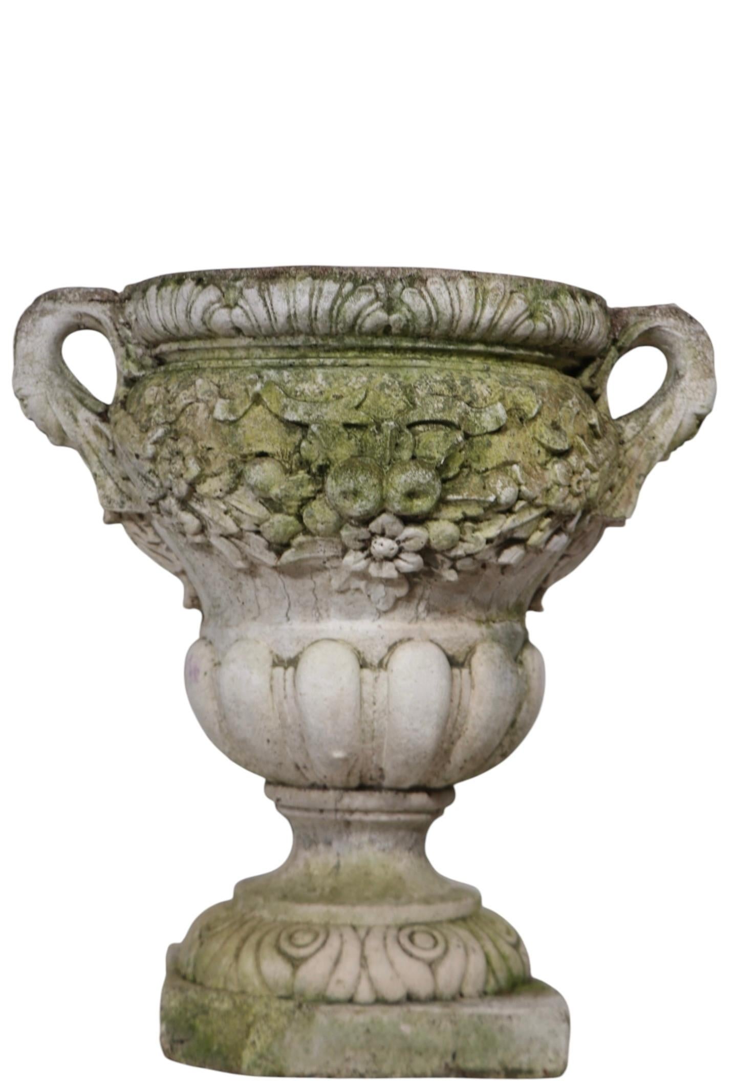 20th Century Vintage Poured Stone Urn Form Planter For Sale