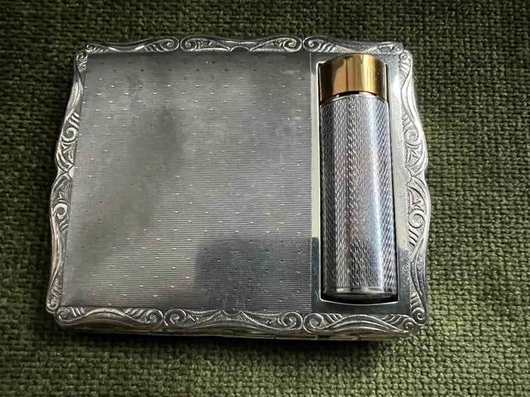 Vintage lipstick holder, Lipstick case with mirror, Mint silk