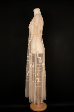 Vintage Powder Pink Tulle Dress, 1930s