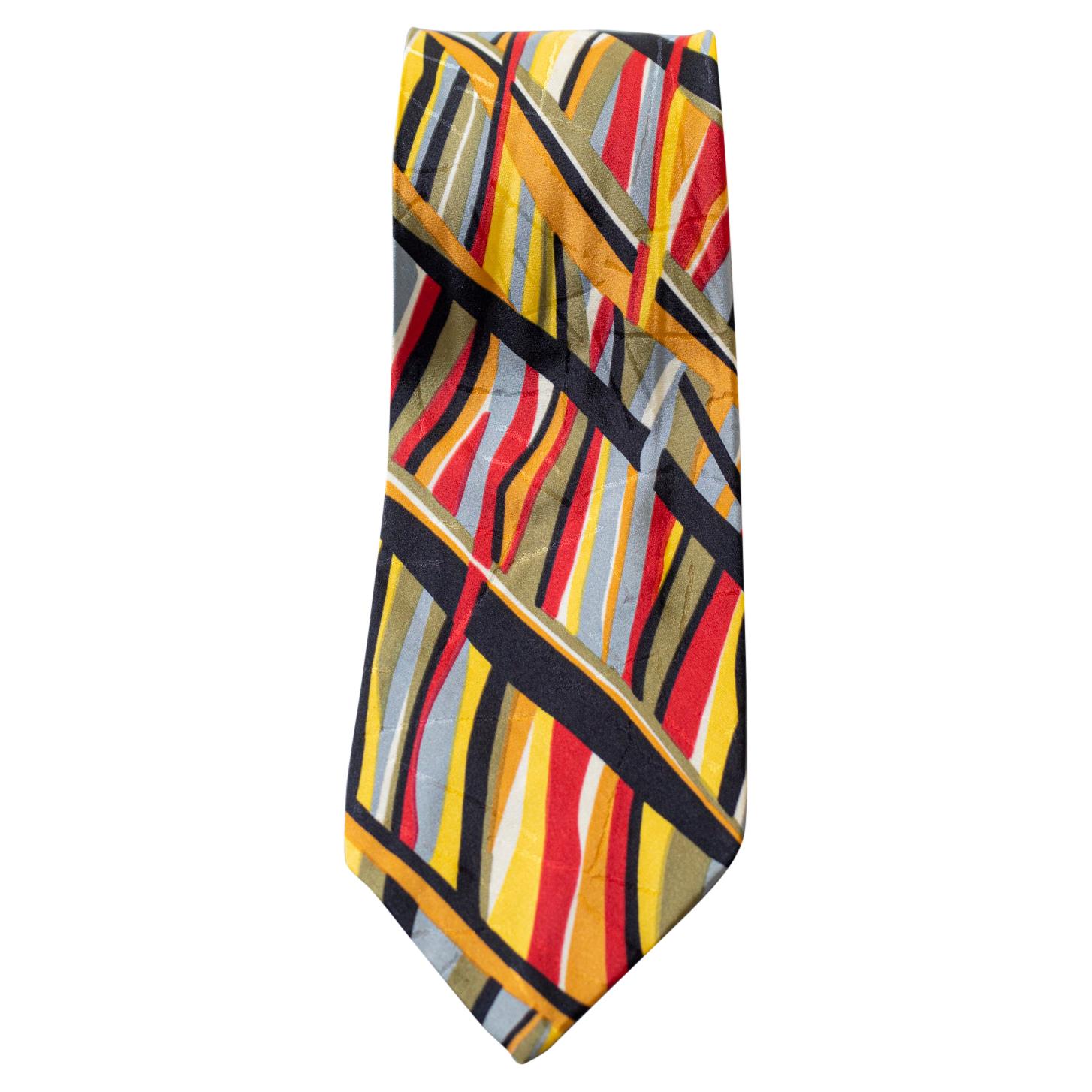 Vintage P&P Kollektion Bunte Krawatte aus 100% Seide 