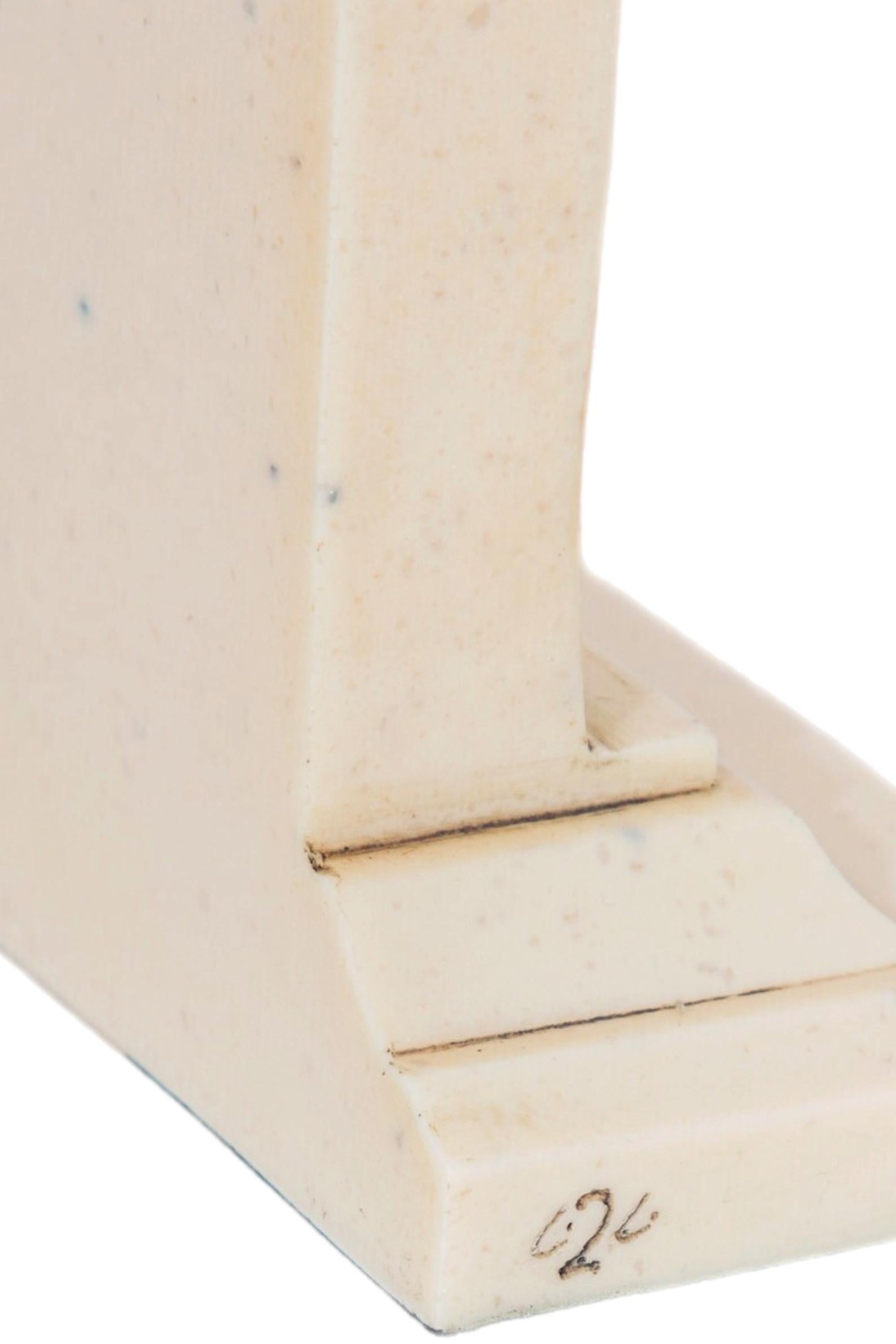 American Vintage Pr Pop Art Large Faux Marble Modern  Ear Lobe Heavy Sculptural Bookends For Sale