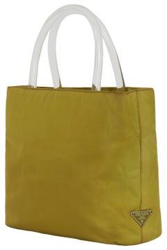 Vintage Prada 1990's Olive Acrylic Handle Bag