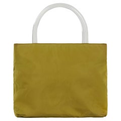 Vintage Prada 1990's Olive Acrylic Handle Bag