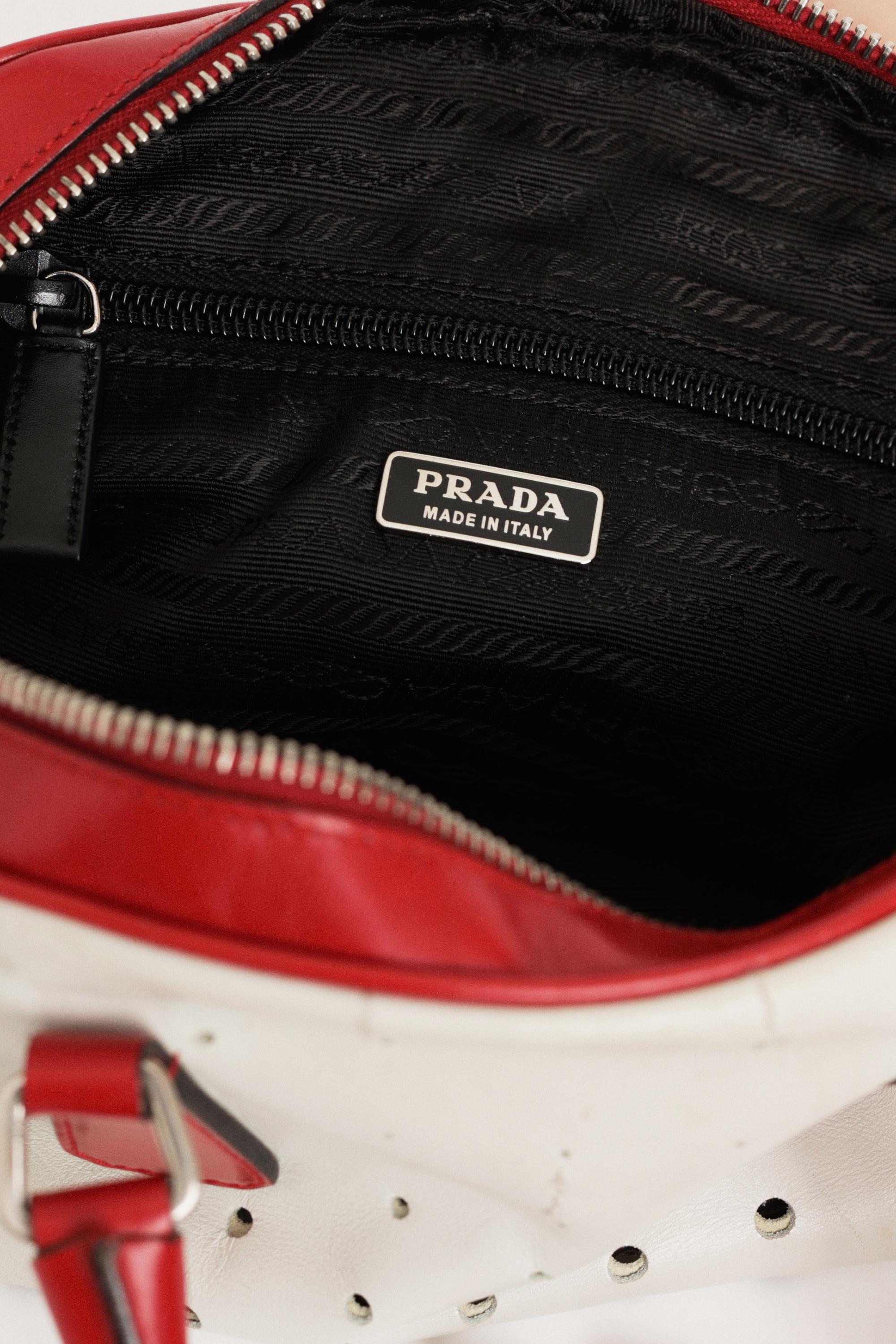 Beige Vintage Prada 2000’s Bowling Bag For Sale