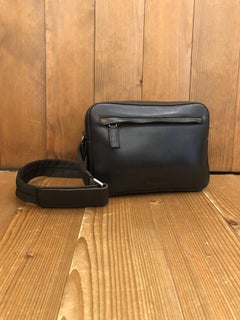 Vintage PRADA Calfskin Leather Belt Bag Dark Brown