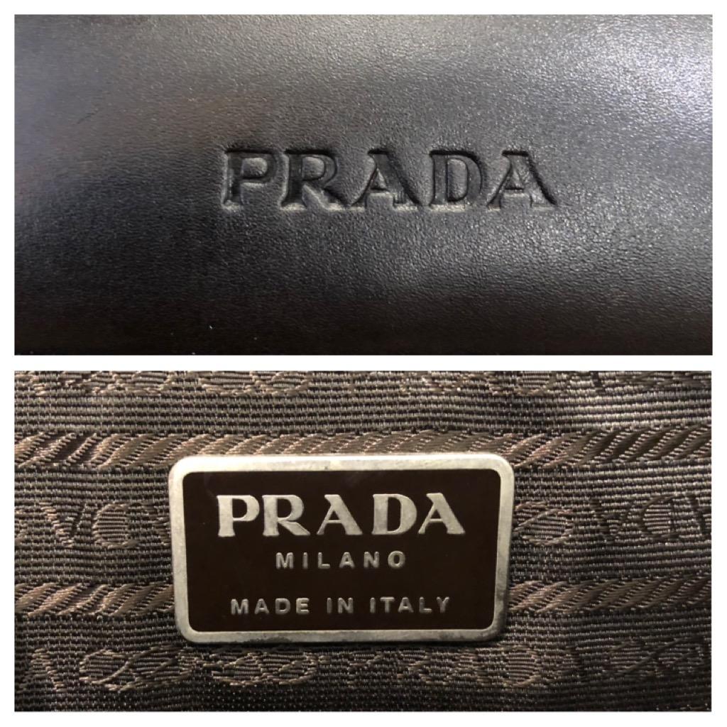 Vintage PRADA Sac à ceinture en cuir de veau Noir en vente 4