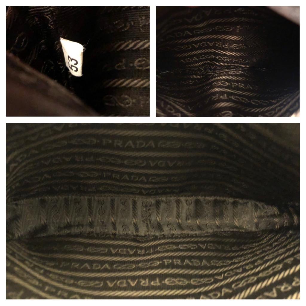 Vintage PRADA Calfskin Leather Belt Bag Black For Sale 2