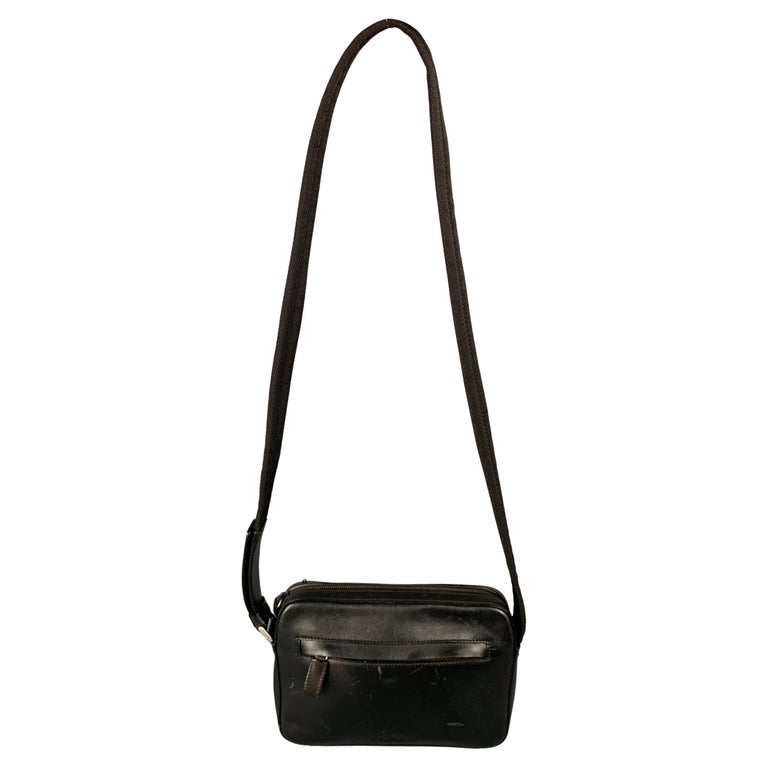 Vintage PRADA Black Leather Cross Body Handbag For Sale at 1stDibs