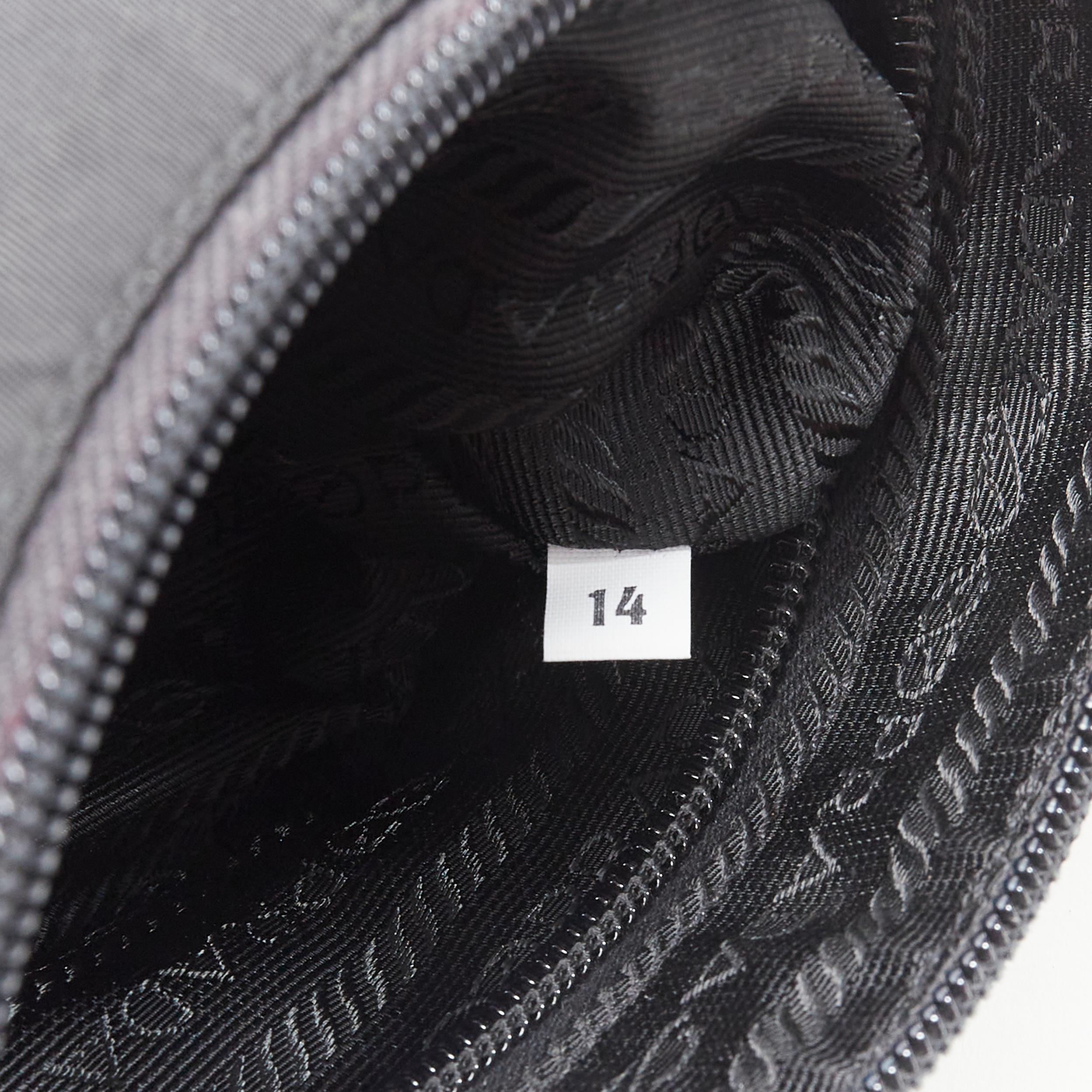vintage PRADA black nylon leather flower petal 90's underarm shoulder bag 3