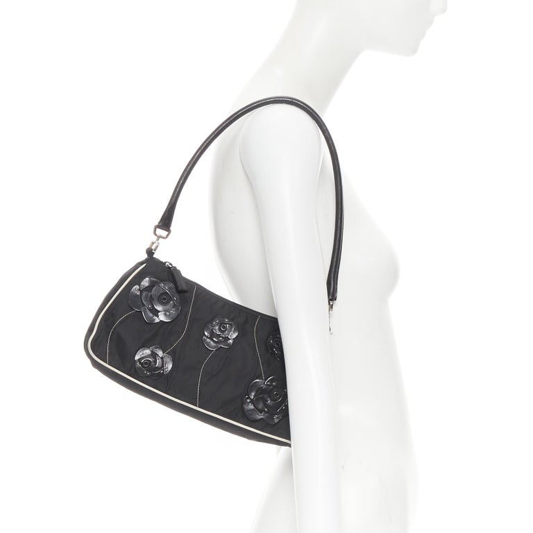 Auth PRADA Handbag Shoulder Bag #8507 Black Patent Leather