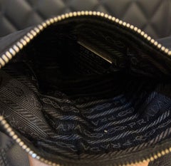 Vintage Prada Black Nylon Mini Half Moon Bag