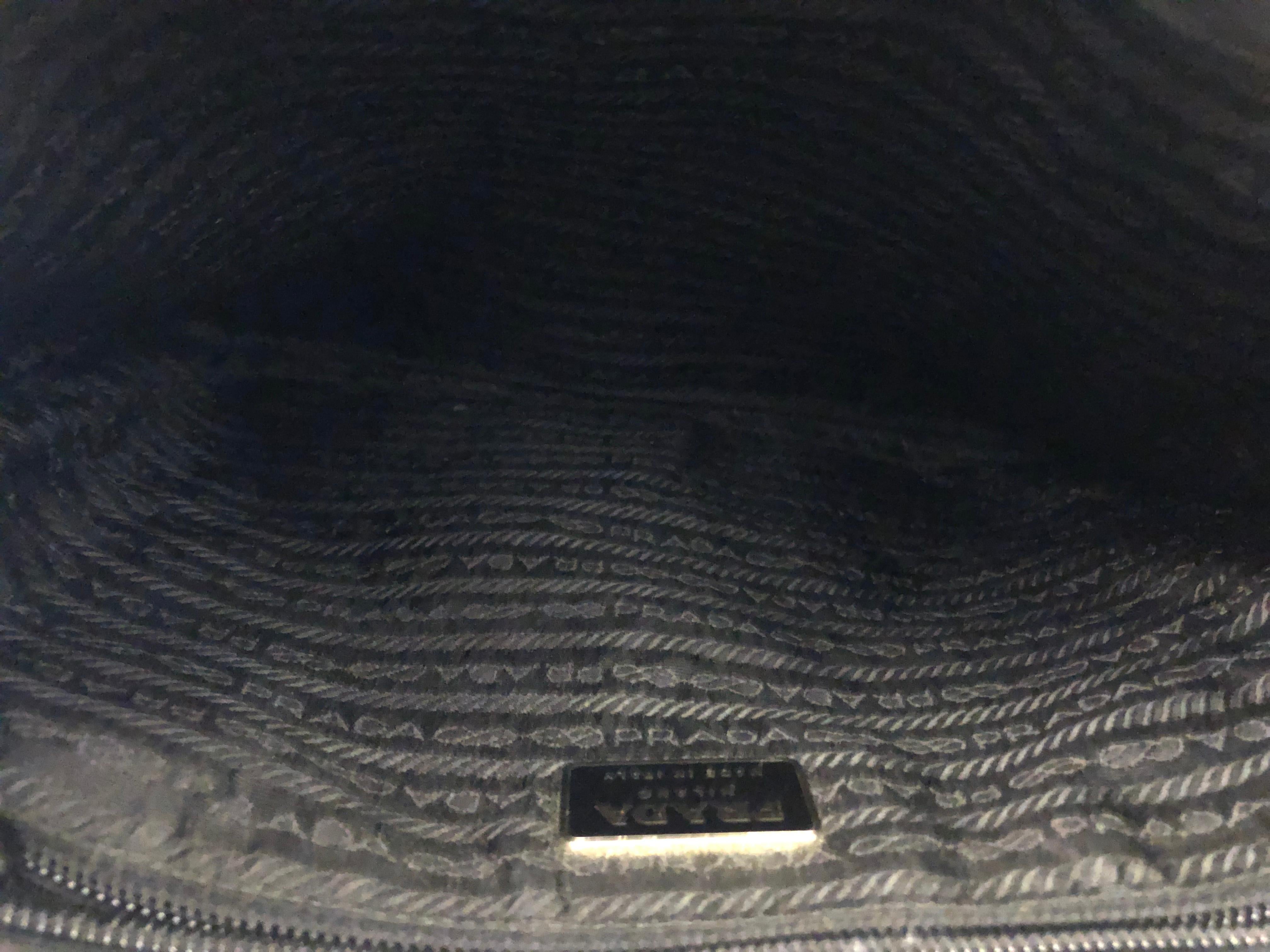 Women's or Men's Vintage PRADA Black Tessuto Two-Way Document Tote Bag Small