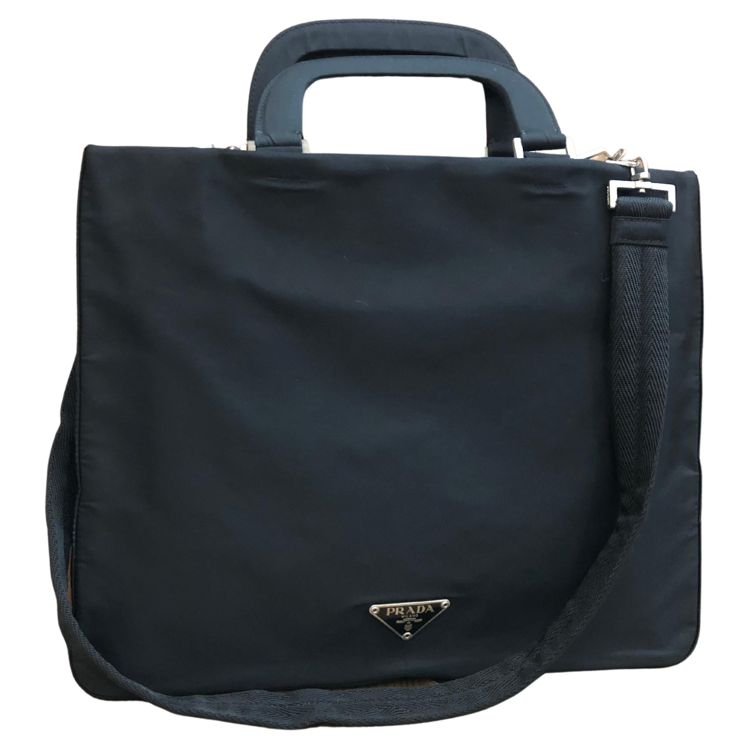 Prada Logo Tessuto Nylon Two Way Shoulder Bag on SALE