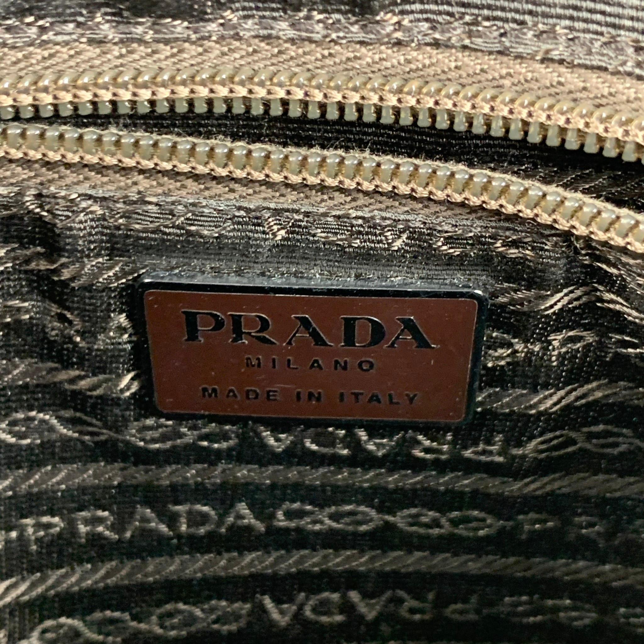 Vintage PRADA Brown Alligator Embossed Leather Velvet Mini Handbag 1