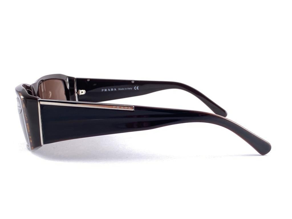 Vintage PRADA Dark Brown SPR 13 Sunglasses 2000'S Y2K 2