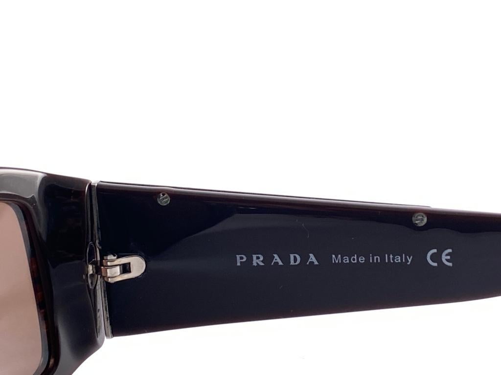 Vintage PRADA Dark Brown SPR 13 Sunglasses 2000'S Y2K 3