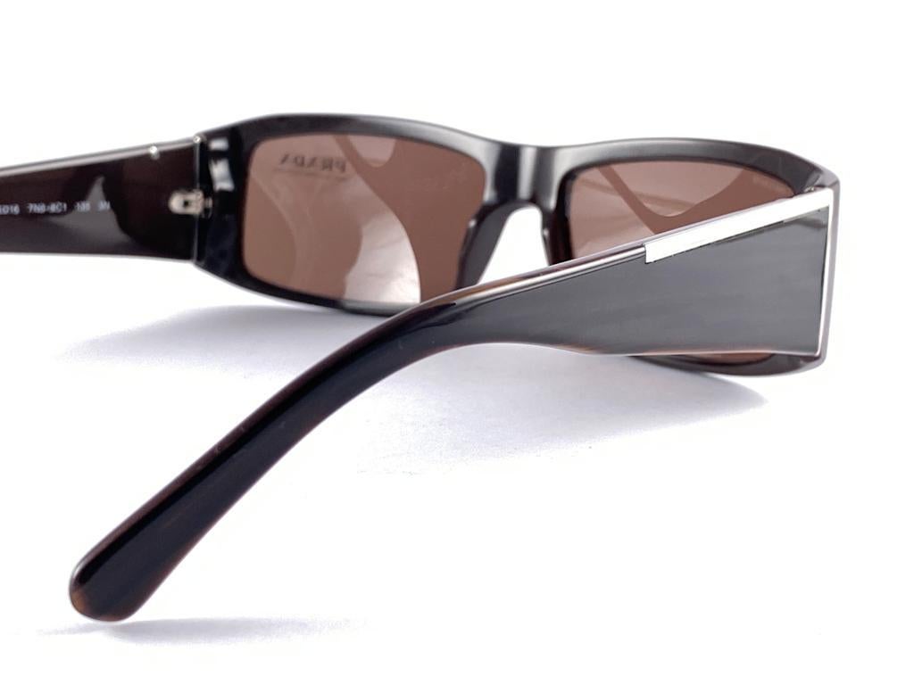 Vintage PRADA Dark Brown SPR 13 Sunglasses 2000'S Y2K 5